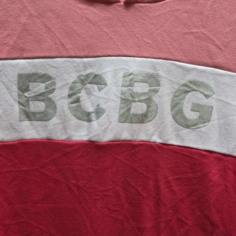 BCBG Girls Dress‎ Girls XL Pink Colorblock Hooded Tee Knee Length French Terry